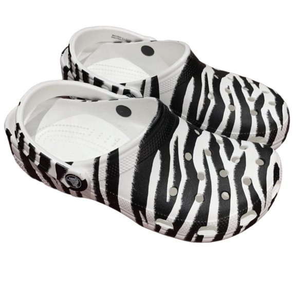 CROCS Shoes Crocs Classic Zebra Animal Print Clogs Size W8 M6 Poshmark